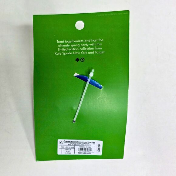 Kate Spade New York x Target Blue Strawberry Claw Hair Clip - NEW - Picture 4 of 4